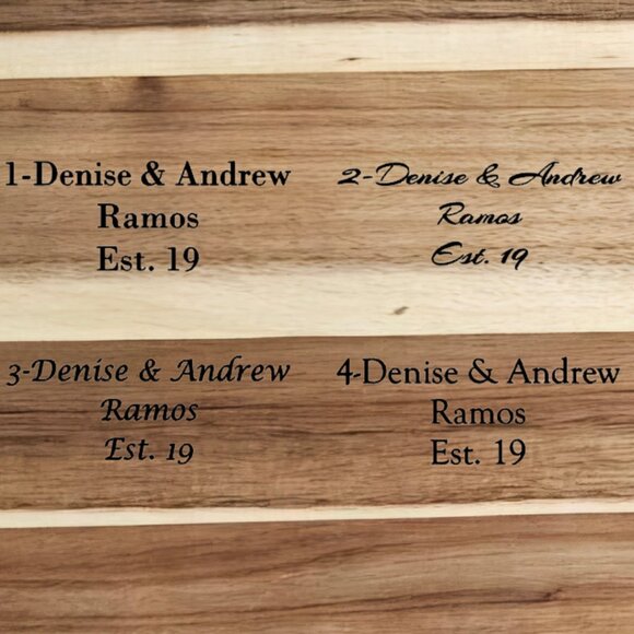 Cutting Board Custom Monogram Acacia Charcuterie Board - Personalized Gift - Picture 3 of 4